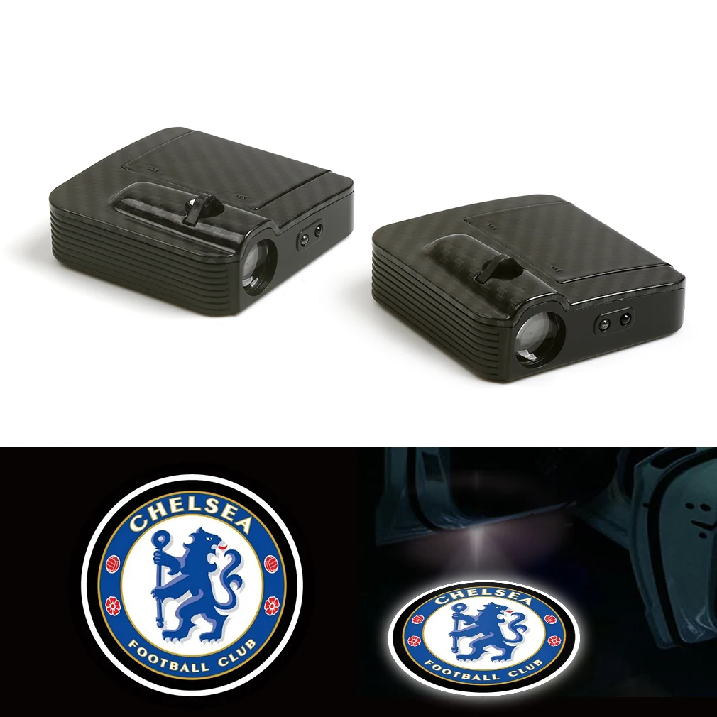 

New Courtesy Fit For Chelsea Football Club Car Logo Door Ghost Shadow Laser Projector Light 12V Pair
