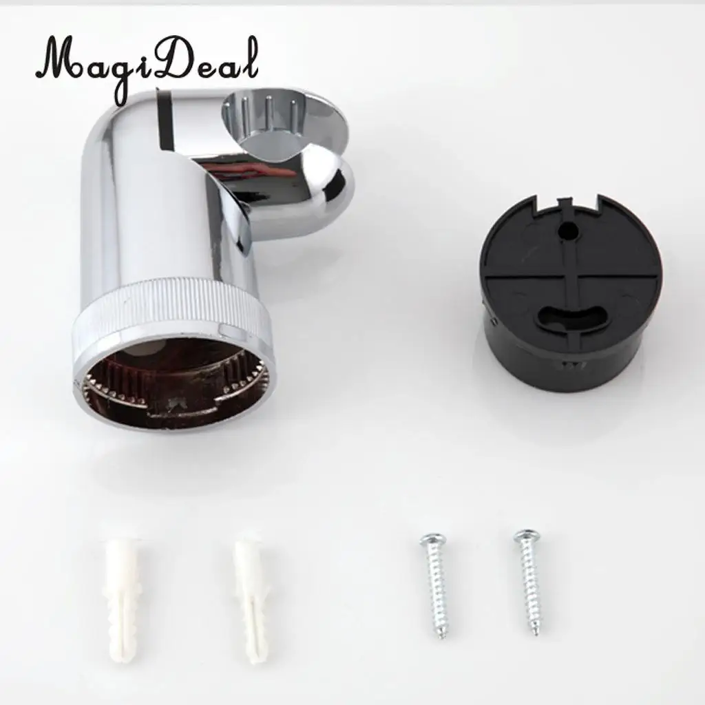 MagiDeal ABS Material Chrome Swivel Handheld Shower Head Seat Wall