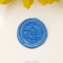 Пользовательский начальный и датный штамп восковой печати, индивидуальный восковой печати свадебных приглашений, персонализированная Начальная восковая печать, уплотнение обволакивания