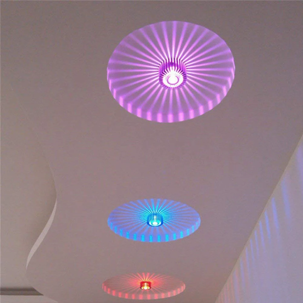 

Aluminum Surface Mounted Ceiling Light With Remote Control RGB Smart LED AC 85-265V 3W Dimmable Light For Living Room Wall Light