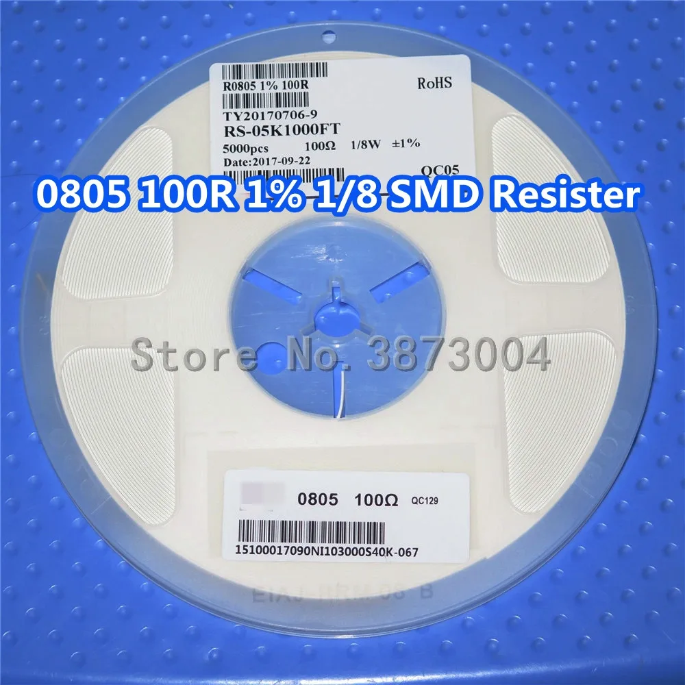 1 Катушка 0805 100R 100 Ом 1% 1/8 Вт SMD сопротивление 5000 шт./катушка | Обустройство дома