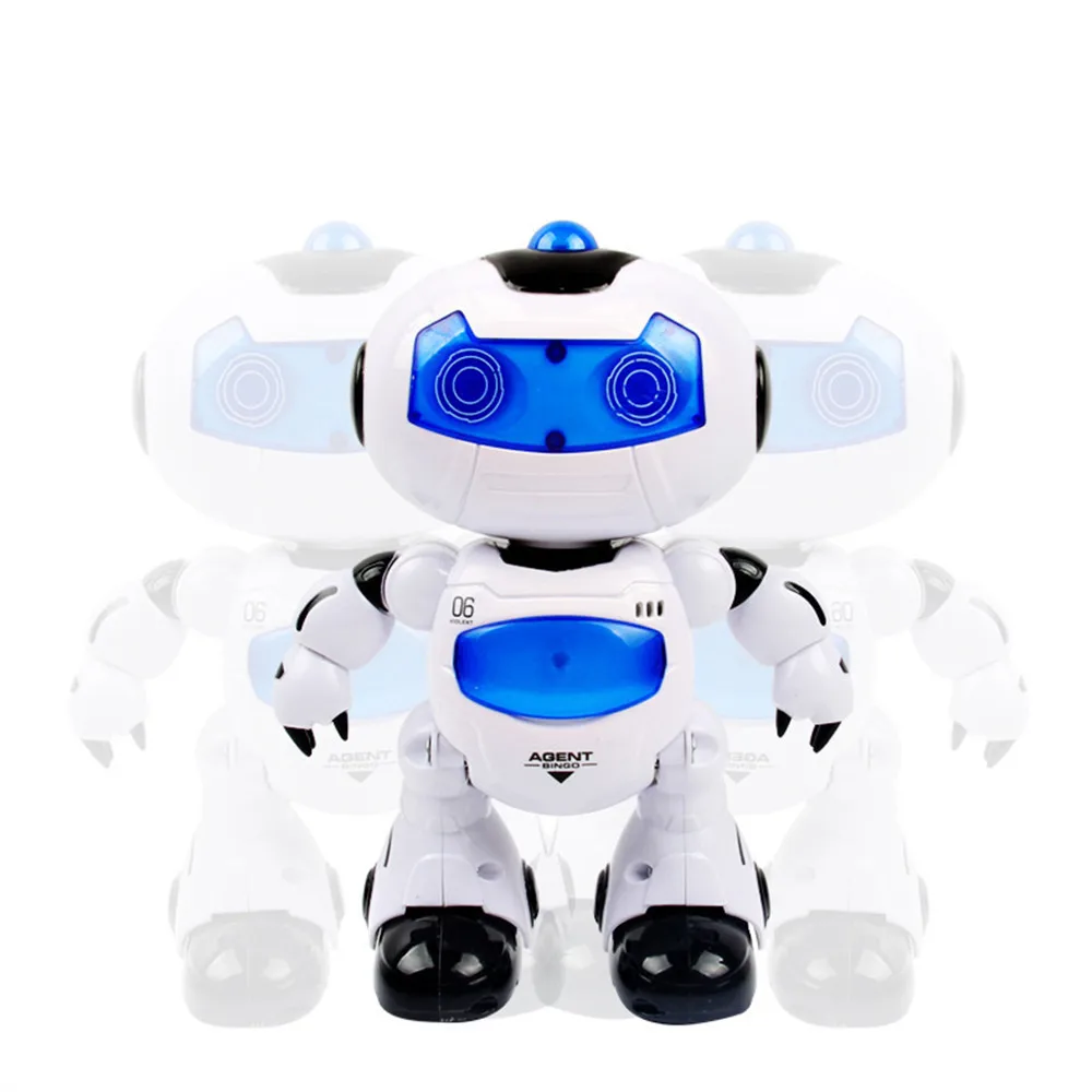 Ходьба электрический RC робот обучения Электронный Робот Игрушки для малышей интеллектуальное действие танцы с светомузыкальный проектор для детей