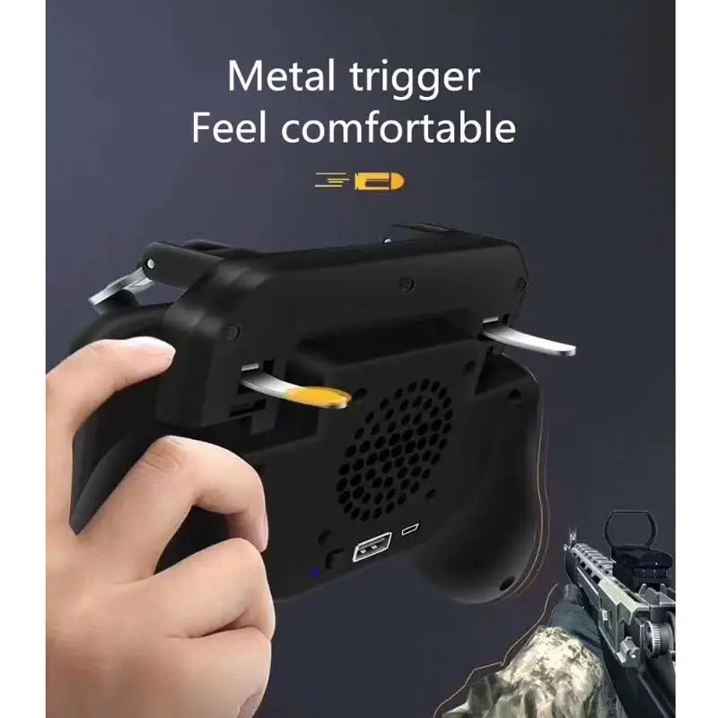 2000mAh Cooling Fan PUBG Controller Gamepad Mobile Trigger Joystick Mobile Controller Phone Cooler Power Bank Phone Gamepad New