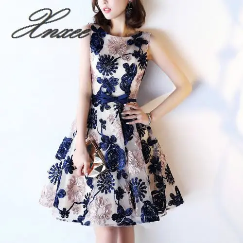 

Embroidery Short Dresses 2019 Sexy Open Back Lace Up Party Dresses