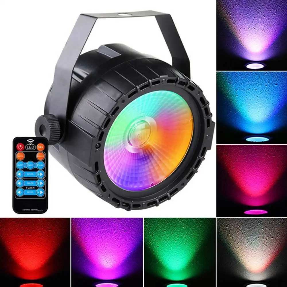 

CLAITE 10W RGB+UV LED Stage Light DMX512 LED Stage Effect Light Remote Control Sound-activated Par Lamp for Christmas AC90-240V