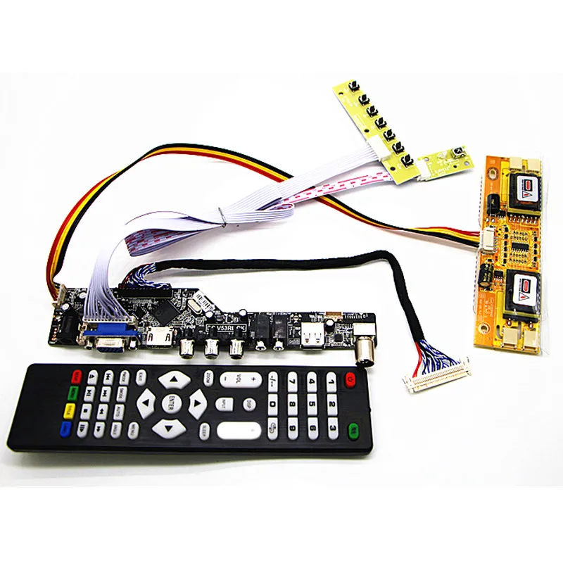 

TV+HDMI+VGA+AV+USB+AUDIO TV LCD driver board 23" LTM230HT01 LM230WF1 1920*1080 LCD controller board DIY kits