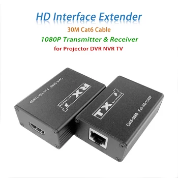 

WL-300 HD Interface Extender 30M Cat6 Single Cable 1080P Compact HD Interface Transmitter Receiver for Projector DVR NVR TV