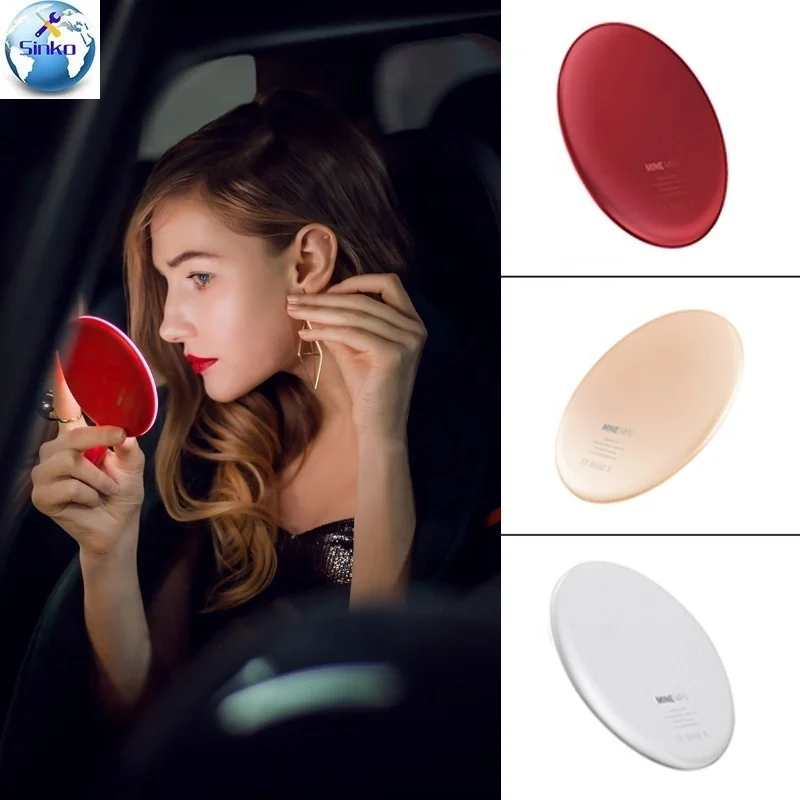 

Hand Small Portable Pocket Vanity Lighted Make-up Light Make Up Led Makeup Mirror With Wireless Charger Hand Charging Tool Parts