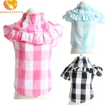 Новая летняя Клетчатая Рубашка для собак, одежда для маленьких собак, одежда для домашних животных, кружевная рубашка, жилет для домашних животных, DOGGYZSTYLE