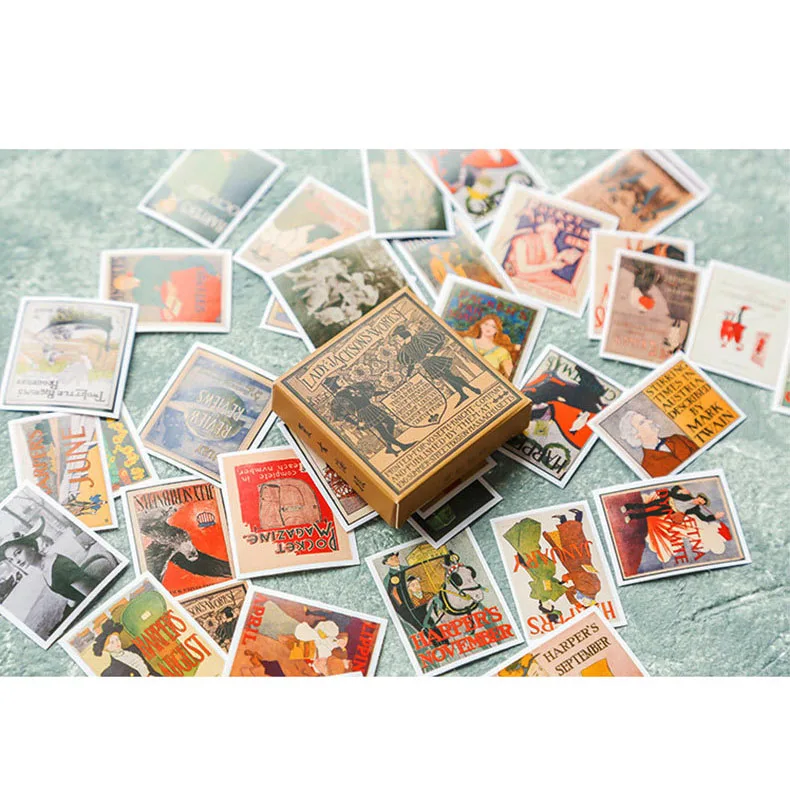 

40Pcs Vintage Stickers Set Deco Scrapbook DIY Diary Planner Bullet Journal