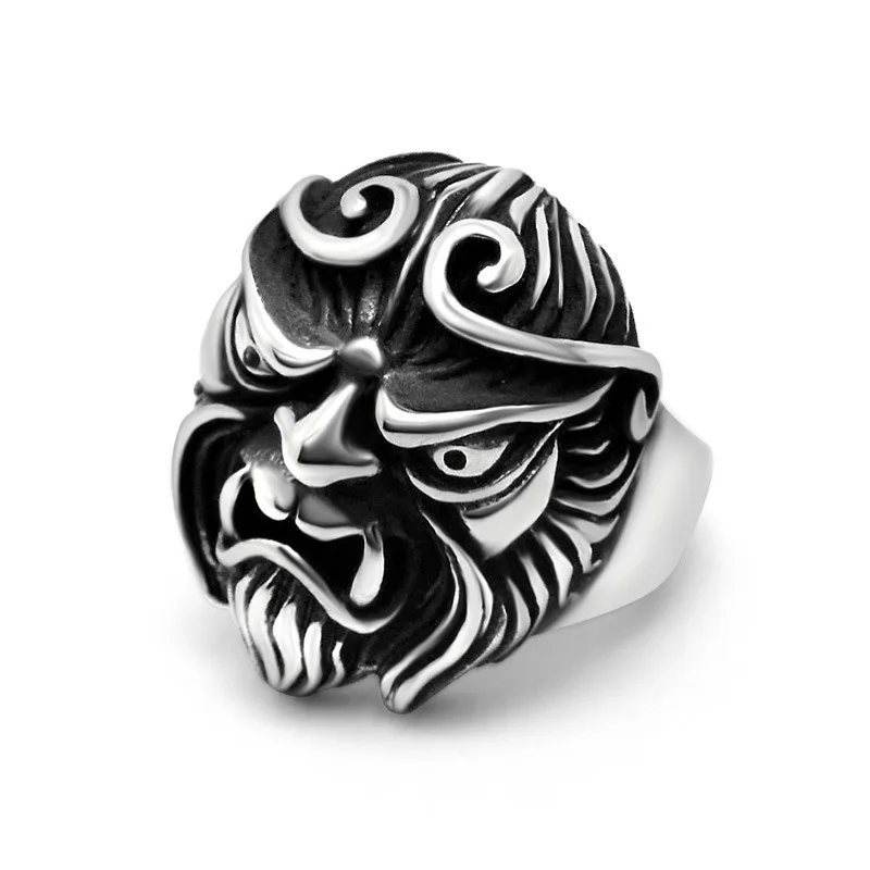 cheap Unique The King Of The Monkey Ring Man Titanium Steel Finger Ring Unique Design Jewelry Accessories China God Style 2019