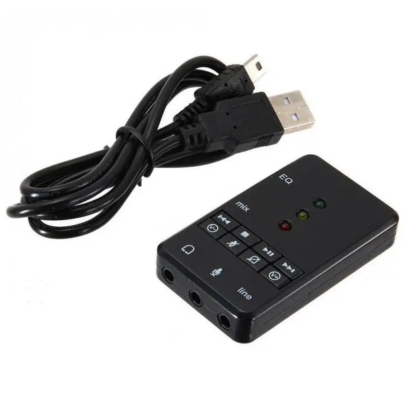

7.1 Channels External USB2.0 Sound Card with 3.5mm Audio Headphone
