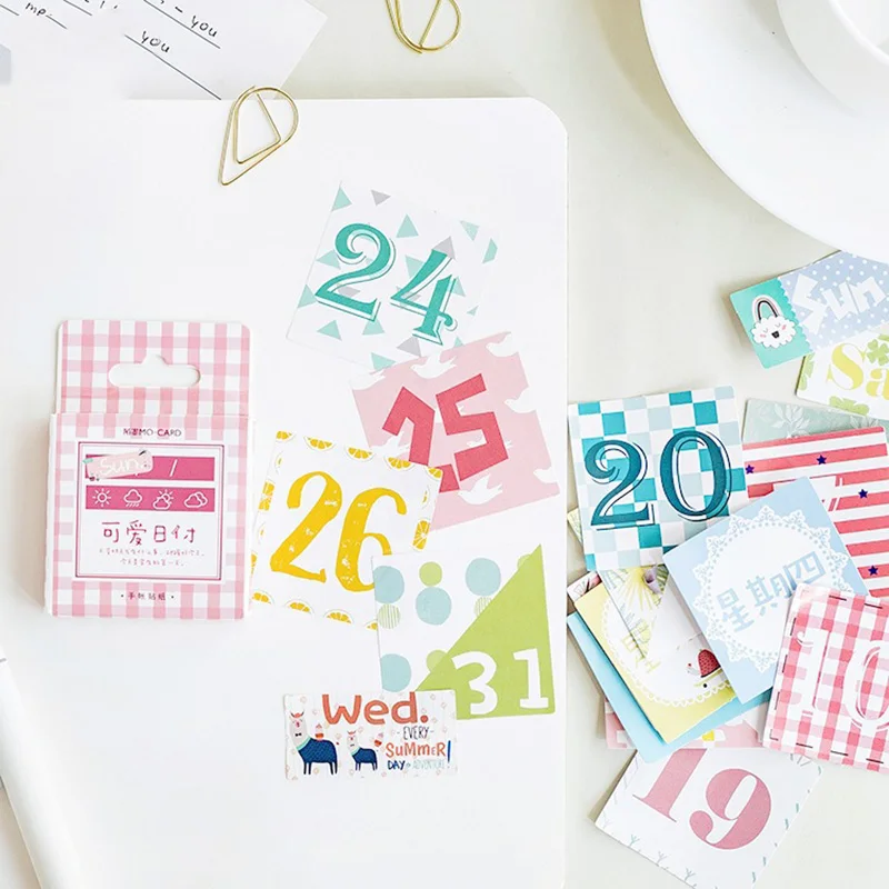 

45pcs/box Geometry Stickers Cartoon Numbers Decorative Adhesive Paper Stickers Girls Decorations Scrapbooking School Supplies