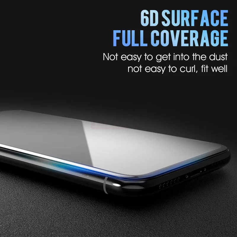 Защитное закаленное стекло на iPhone 6 6s 7 8 Plus X 10 стекло протектор экрана Мягкий край изогнут