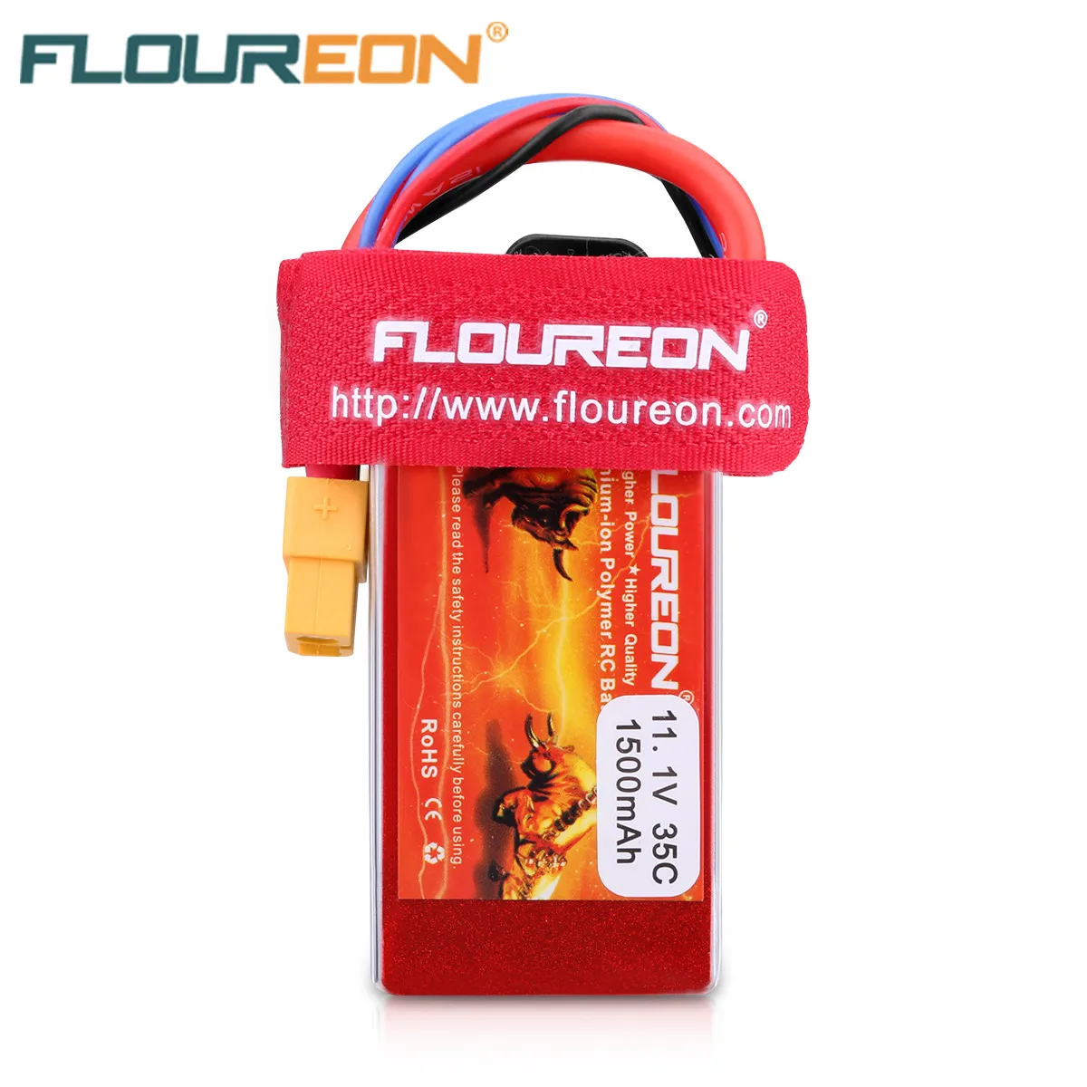 Floureon 3S1P 11,1 V 1500 мА/ч, 35C LiPo Батарея-серые кисточки с XT60 Разъем для RC Evader BX автомобиля, на радиоуправлении, радиоуправляемая автомодель трагги RC самолет Бла(беспилотный летательный аппарат