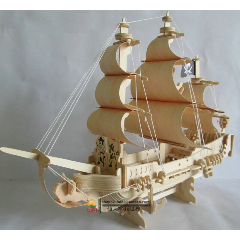 Buy DIY Assembled Ship Wooden Warship Pirate Ship Model of Warship Military