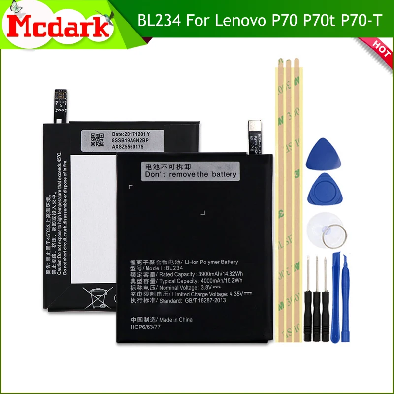 BL234 Аккумулятор для Lenovo P70 P70t T Bateria Batterij аккумулятор 4000 мАч +