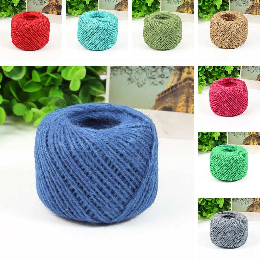 Multi Colors 1Roll 50M Natural Burlap Hessian Jute Twine Cord Hemp Rope