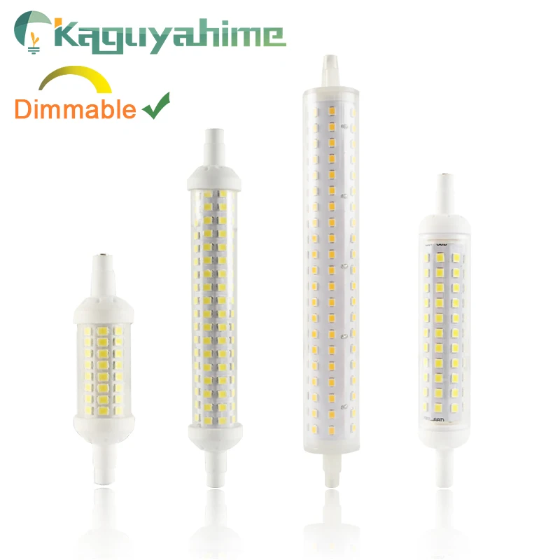 Kaguyahime 220 V Dimmable R7S лампы Стекло трубки Кукуруза лампа 6W 9W 12W 220V заменить галогенные пятно света прожектор 78 мм 118 мм 135 мм