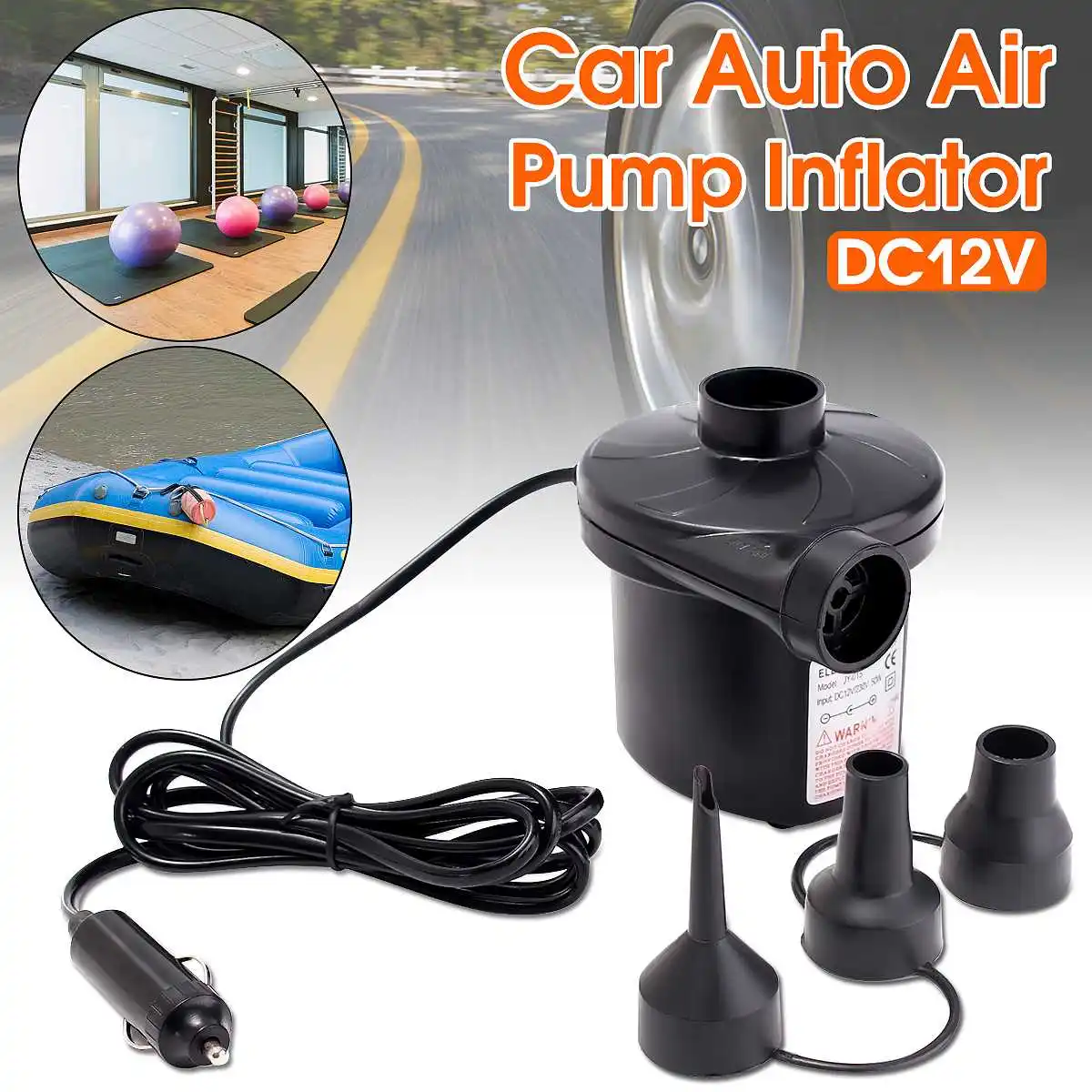 Electric Air Pump Inflator for Car Home Inflatables Camping Bed Pool 240V//12V UK