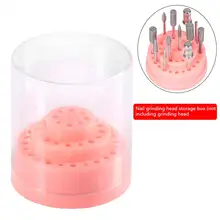 48 отверстий Держатель сверла для ногтей держатель коробки акриловая крышка сверла для ногтей контейнер для хранения аксессуары для ногтей
