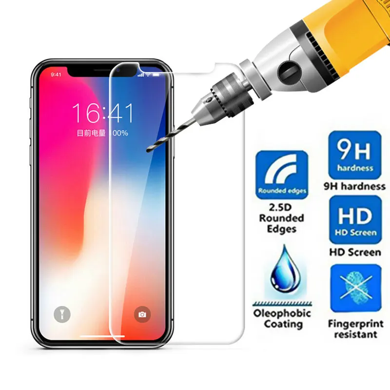 

9H Tempered Glass For iPhone X 5 7 8 XR XS Max Screen Protector Glass On The For iphone 6 7 8 Plus 6s XR SE 5s Protective Film