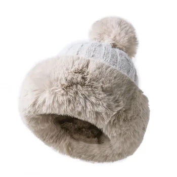 

Knitted Hat Women Winter Soft Keep Warm Beanies Female Plus Velvet Fashion Pompom Knit Cap Outdoor Warm Casual Hat Skullies