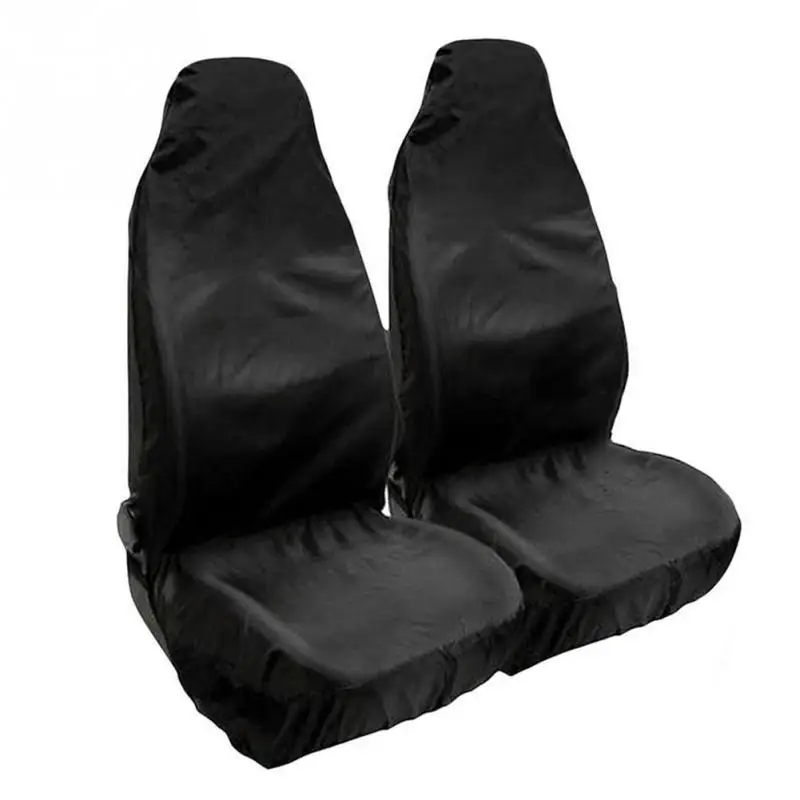 

1 Pair Black Protectors Seat Cover Foldable Non-Slip Car Heavy Duty Polyester Durable
