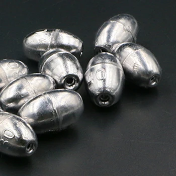 

50PCS Fishing Olive Shape Rig Sinkers Angling Lead Weight Split Shot 4g-8g