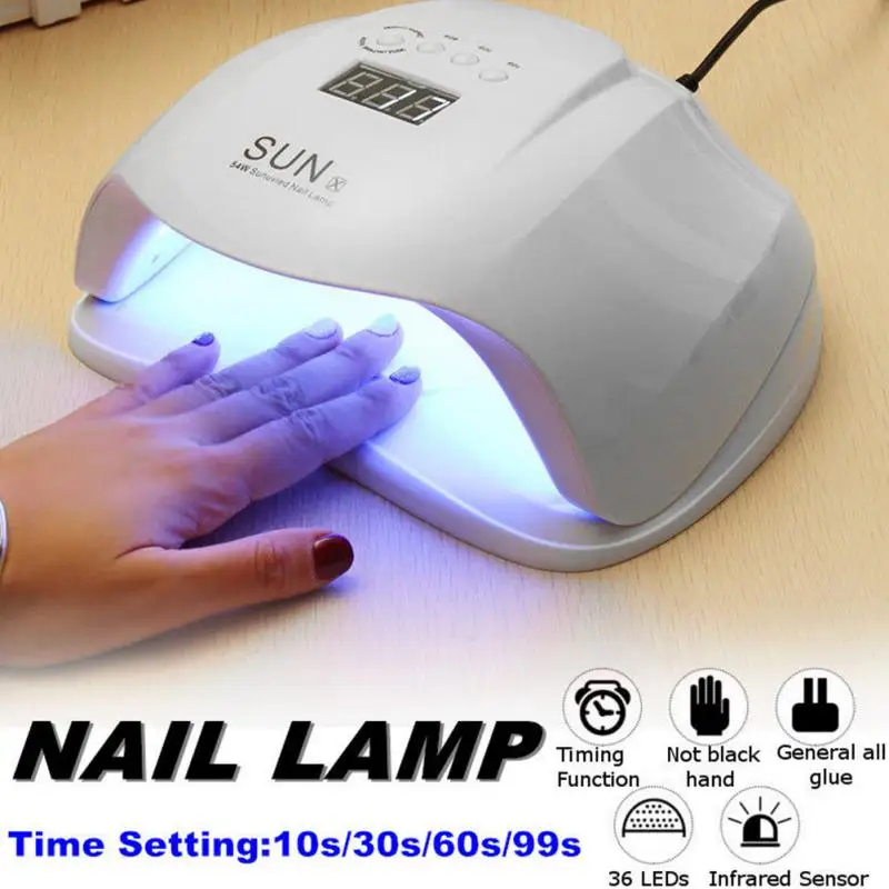 

2018 new 24W Nail Dryer LEK Double Light Source LED Nail Lamp for Nail Polish Curing White Light Manicure Machine Nail Art Tools