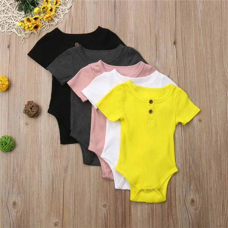 

CANIS baby Bodysuits Short Sleeve Summer Cotton Newborn Infant Baby Boy Girl Bodysuit Jumpsuit Outfits Clothes Girls Bodysuit