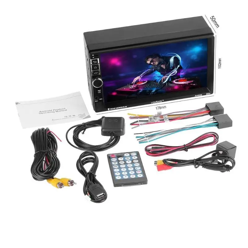 Excellent VODOOL 2 Din Android 7.1 Quad-core Car Stereo Player Multimedia Video MP5 Player 3G 4G WiFi GPS Navigation Audio Player+ Camera 5