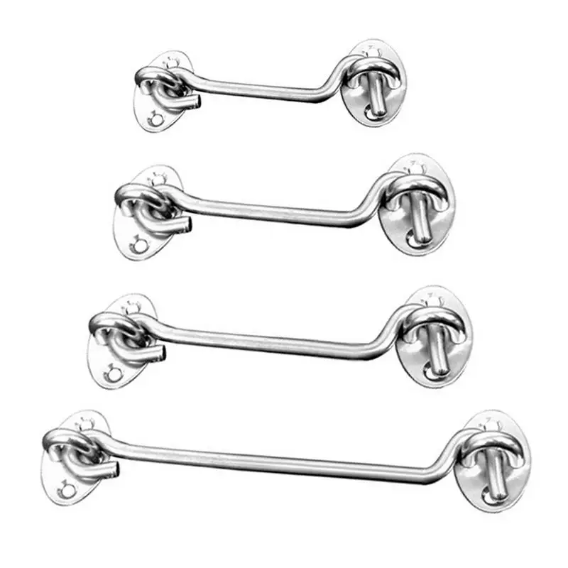 

1PC Thick Stainless Steel Window Windproof Hook Window Latch Lock Windproof Catch Silent Firmware For Door Window Furniture J2