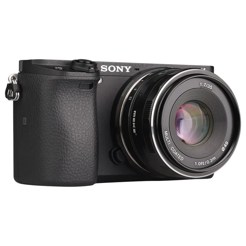 Meike объектив камеры MK 35mm F1.7 Большая диафрагма ручной фокусировки объектива для Sony