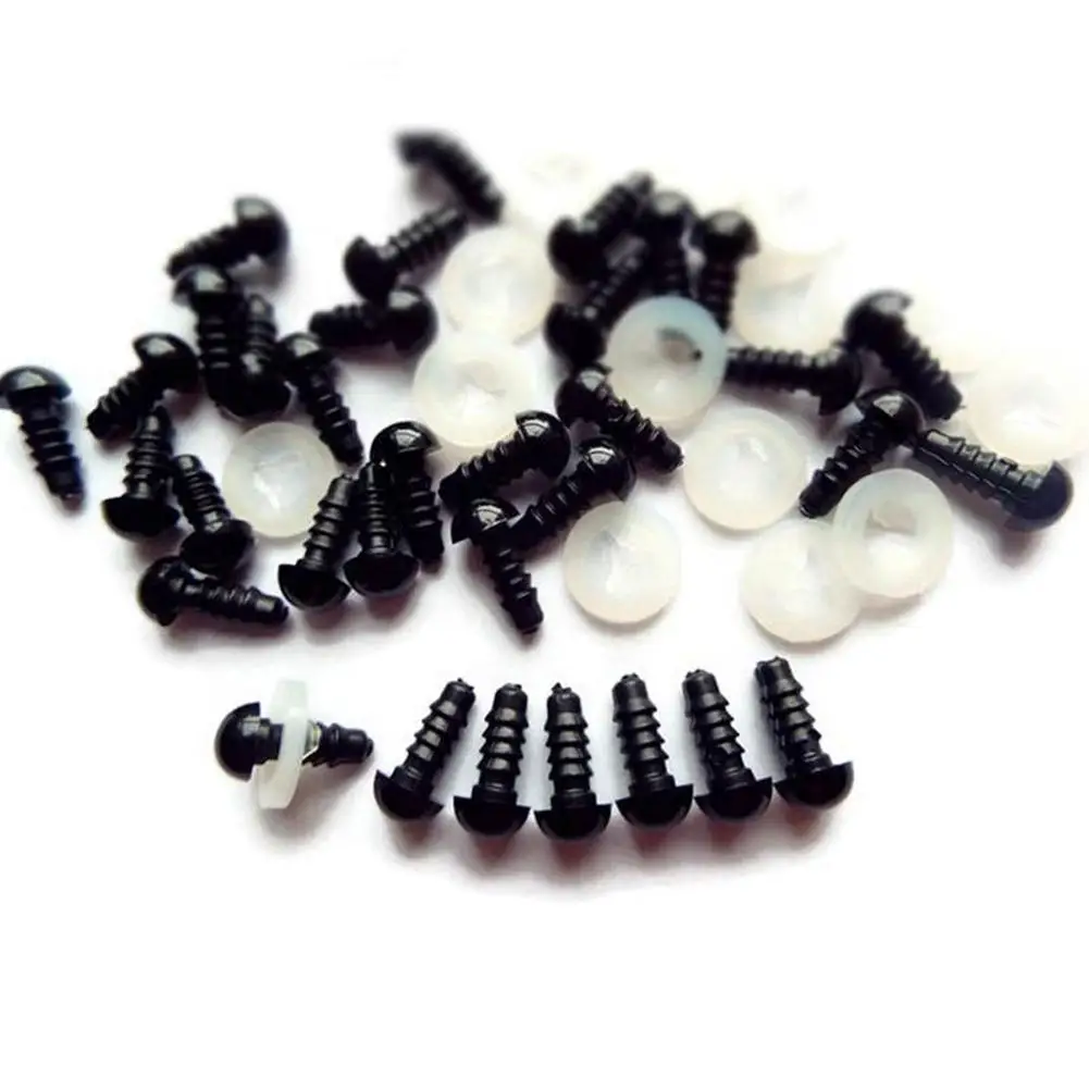 

100Pcs 6-10mm Black Plastic Toy Eyes Safety DIY for Teddy Bear Animal Dolls Arts,Crafts & Sewing