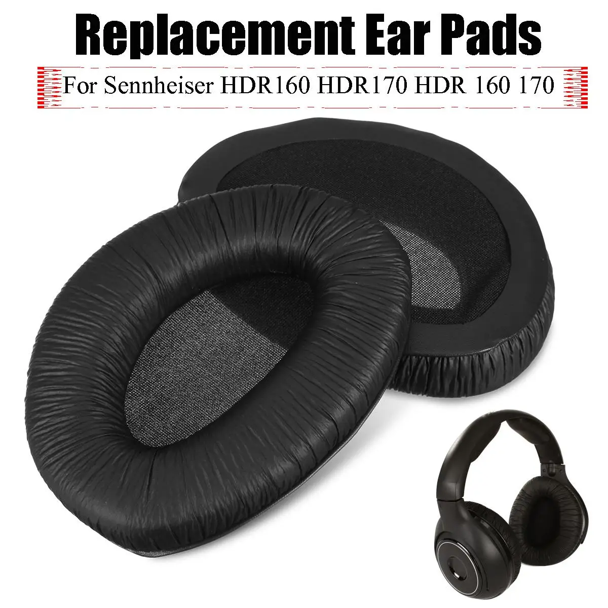 

2Pcs Ear Pad Cushion Covers Replacement Headphone Sponge Cover For Sennheiser HDR160 HDR170 Leather Earpad