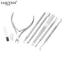 Ножницы для кутикулы для дизайна ногтей щетка для удаления мертвой кожи вилка покрытие для маникюра для удаления треугольника палка педикюра Инструменты 7 шт./компл