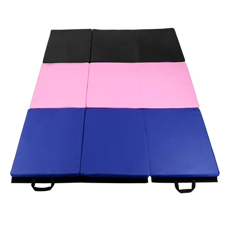

Soft Non-slip Yoga Mat Gym Shaping Exercise Mat Three-fold Gymnastic Mat With Hand-held Velcro Picnic Mat Crawling Mat