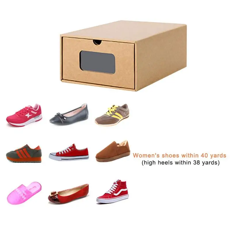 

Perspective Shoe Box Increase Transparent Drawer Storage Box Environmentally Friendly Foldable Kraft Carton Shoebox