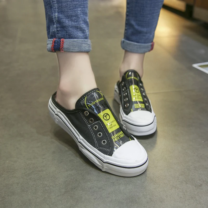 

2019 summer new cool slippers casual shoes women's slippers female Lazy slippers Fashion trends canvas Flat Breathable shoes