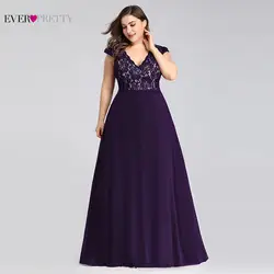 Новые Элегантные Длинные Выпускные платья 2019 Ever Pretty A Line V образным вырезом спинки кружево официальная вечеринка для свадьбы Vestidos De Fiesta