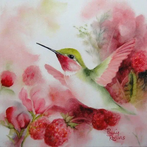 Full Drill Square Hummingbird Flowers Diamond Painting Kit - DIY Cross Stitch Rhinestone Mosaic | Дом и сад