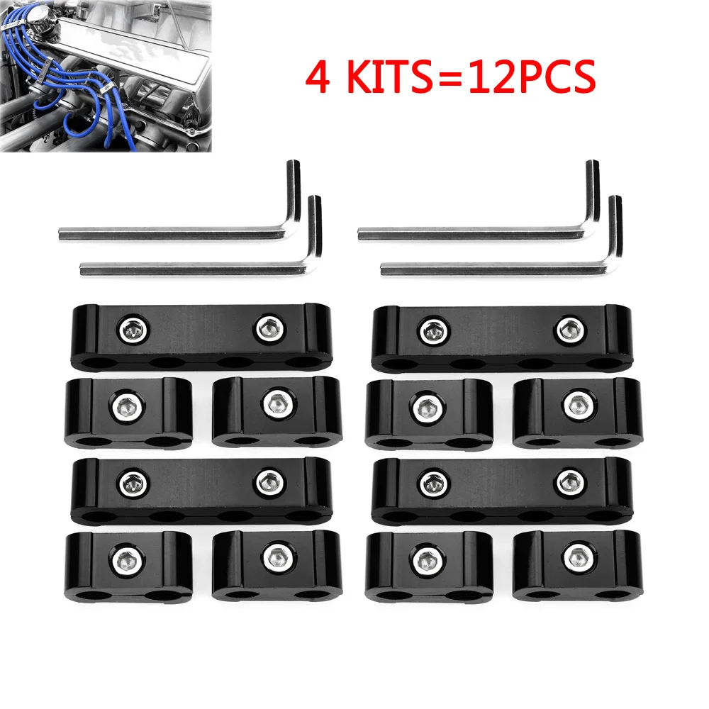 

4 Kits 8mm 9mm 10mm Engine Spark Plug Wire Separator Divider Clamp Fixed Holder