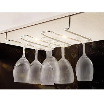 

Stainless Steel Wine Glass Cup Holder Stemware Wine Rack Holder Wall Mount Wine Rack Bar Hanger With Screws for Home Kitchen