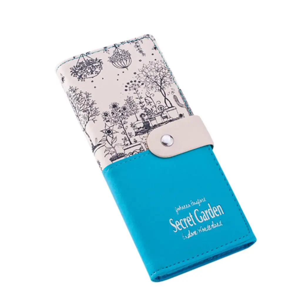 

2018 Women Long Purses Female Fashion Clutch Wallets PU Leather Landscape Pattern Zipper Wallet Two Fold More Color Clutch zk30