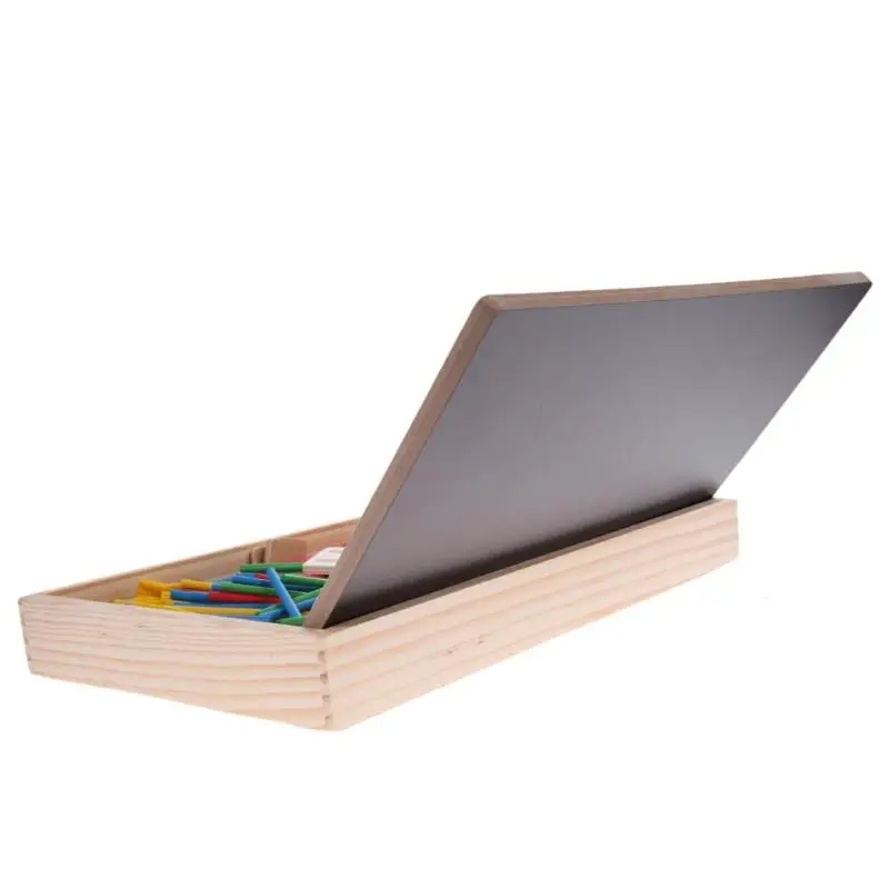 Kids Maths Teaching Box Set Children Wooden Number Counting Math Toy Baby Mathematics Sticker Calculate Game Toy Education Block