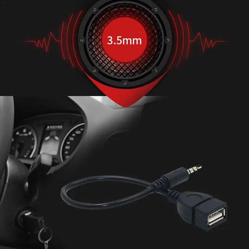 Адаптер конвертера с разъемом AUX на USB 2 0 типа A штекер 3 5 мм OTG кабель DE08 Прямая