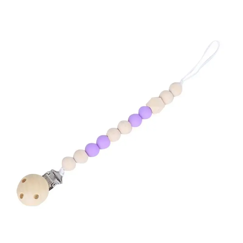 Baby Comfort Wooden Nipple Chain Toys Pacifier Clip Pacifier Chain Toy No Off Chain Baby Outdoor Supplies