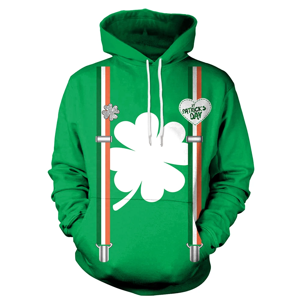 Wipalo St.Patrick'SDay Green Hoodies Unisex Long Sleeve Hooded