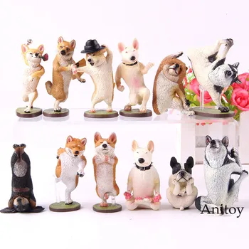 

Animal Life Dancing Dog Yoga Dog Bull Terrier Welsh Corgi Pembroke Siberian Husky Action Figure Collection Model Toy 6pcs/set